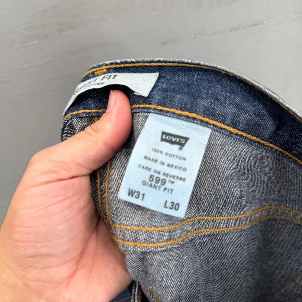 RARE Levi's 599 Giant Fit SilverTab Vintage Blue Jeans Wide Leg Baggy 31 x 30